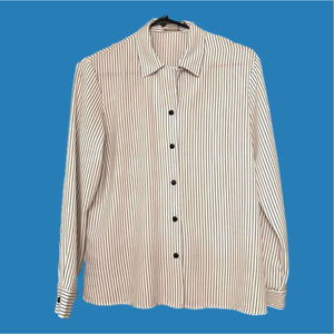 Notations Women's pinstripe blouse, Size Small EUC